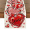 Linen Table Runner with Red Hearts – 33 x 183 cm 2
