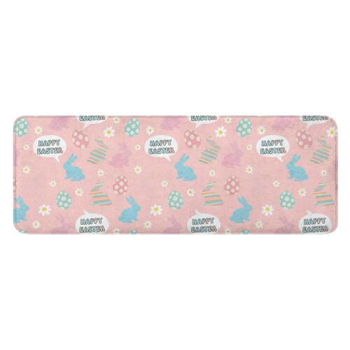 Pink Speech Bubble Kitchen Runner Rug 17 x 47 in