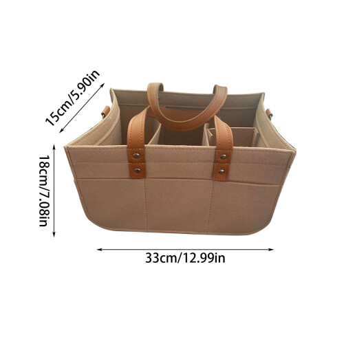 Portable Diaper Caddy Organizer with Adjustable Dividers, Multi-Compartment Foldable Nursery Storage Bin 2