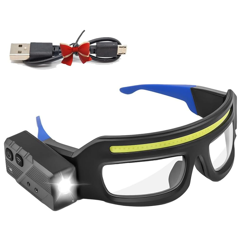 Led Safety Glasses With Light, Ipx4 Waterproof Motion Sensor & Touch Control Headlamp Glasses, For Mechanics, Running 9426043189594
