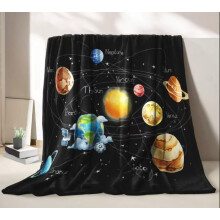 Manta infantil de franela con temática espacial, 50x60 pulgadas.