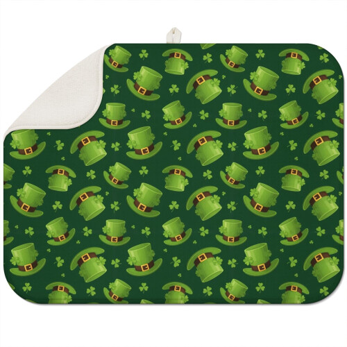 St Patrick's Day Dish Drying Mat 18x24in Microfiber 2 Pack