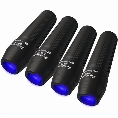 365nm UV Flashlight Portable Blacklight LED 4-Pack
