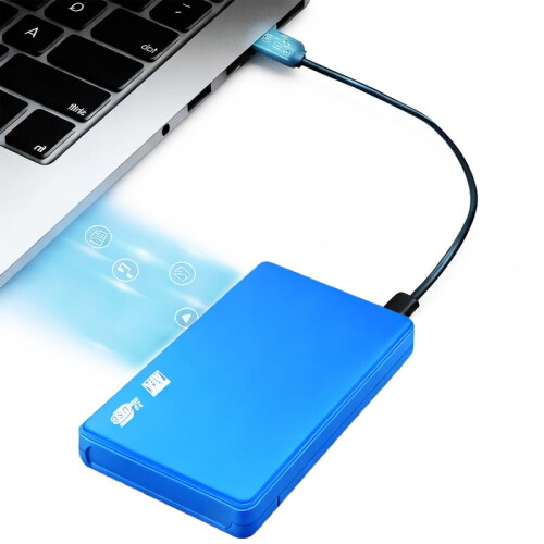 2TB Ekstern USB 3.0 Harddisk med stor kapacitet til computer/bærbar computer - Blå 1