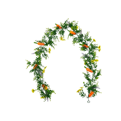 Easter Carrot Garland – 6ft Artificial Vine with Flowers