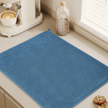 Lot de 2 tapis égouttoirs à vaisselle en microfibre à rayures bleues