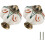 Ivory & Blue Pumpkin Knobs 12 Pack Ceramic Cabinet Knobs Vintage Drawer Pulls - Antique Dresser Pulls with Screws - Blue Flower 8