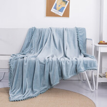 Velvet Fleece Throw Blanket 100 x 150 cm Sky Blue