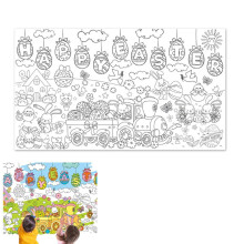 Easter Coloring Poster,Giant DIY Happy Easter Poster for Kids Adult,Funny Family Decor AMD Novelty Gift Choice for Children