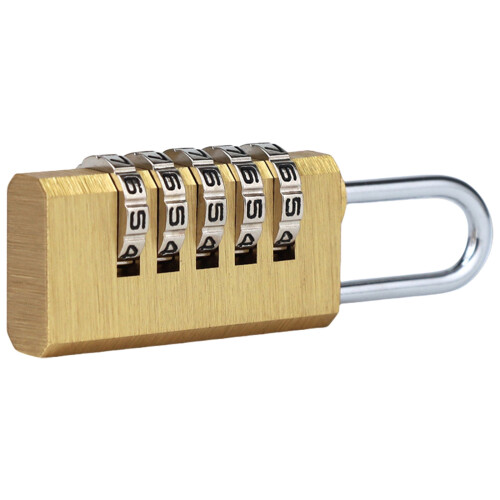 Sturdy Solid Brass Combination Padlock with Dials Code Hardened Steel Shackles for Cut Resistance Safeguarding