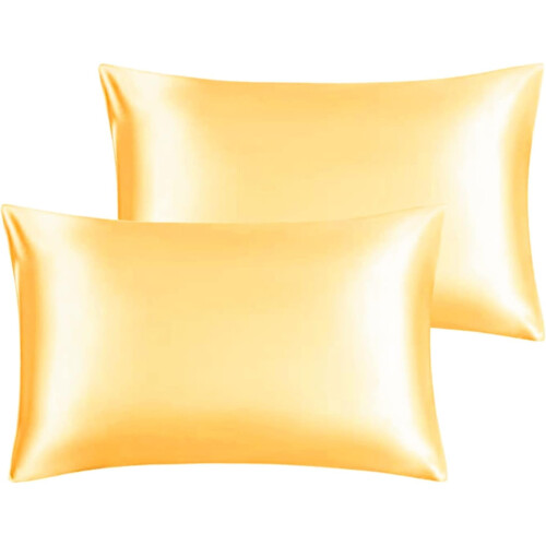 Set van 2 satijnen kussenslopen met ritssluiting, queensize (20x30 cm).