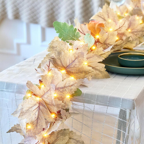 9ft Fall Garland with 50 Warm Incandescent Bulbs 1