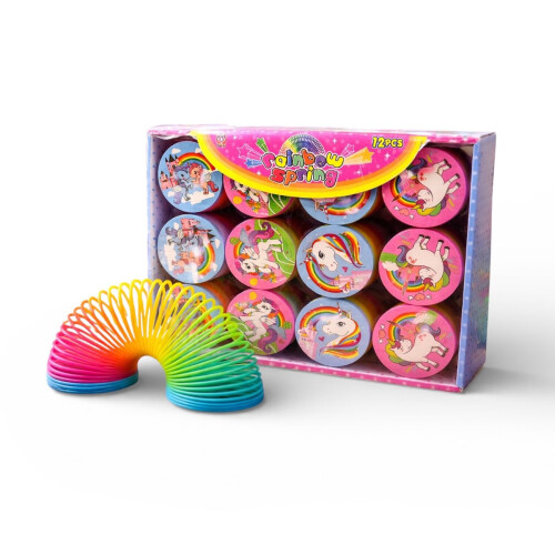 Walking Rainbow Unicorn Magic Spring 12 Pack Slinky