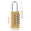 Sturdy Solid Brass Combination Padlock with Dials Code Hardened Steel Shackles for Cut Resistance Safeguarding 3