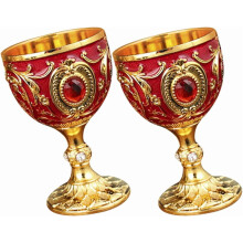Juego de 2 vasos de licor de aluminio vintage – 30 ml estilo retro