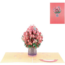 Felicitare pop-up de Ziua Îndrăgostiților cu flori sălbatice – Buchet 3D, goală