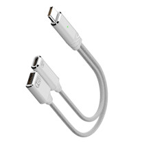 Adaptador de carregamento USB-C, cabo divisor 2 em 1 com USB-A e