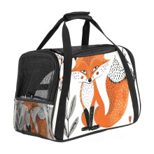Bolsa transportadora suave con estampado de zorro para gatos y perros pequeños.
