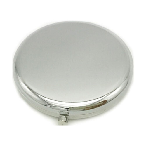 Portable Compact Folding Pocket Mirror Double Sided Round Metal Makeup Mirror (Silver) 2