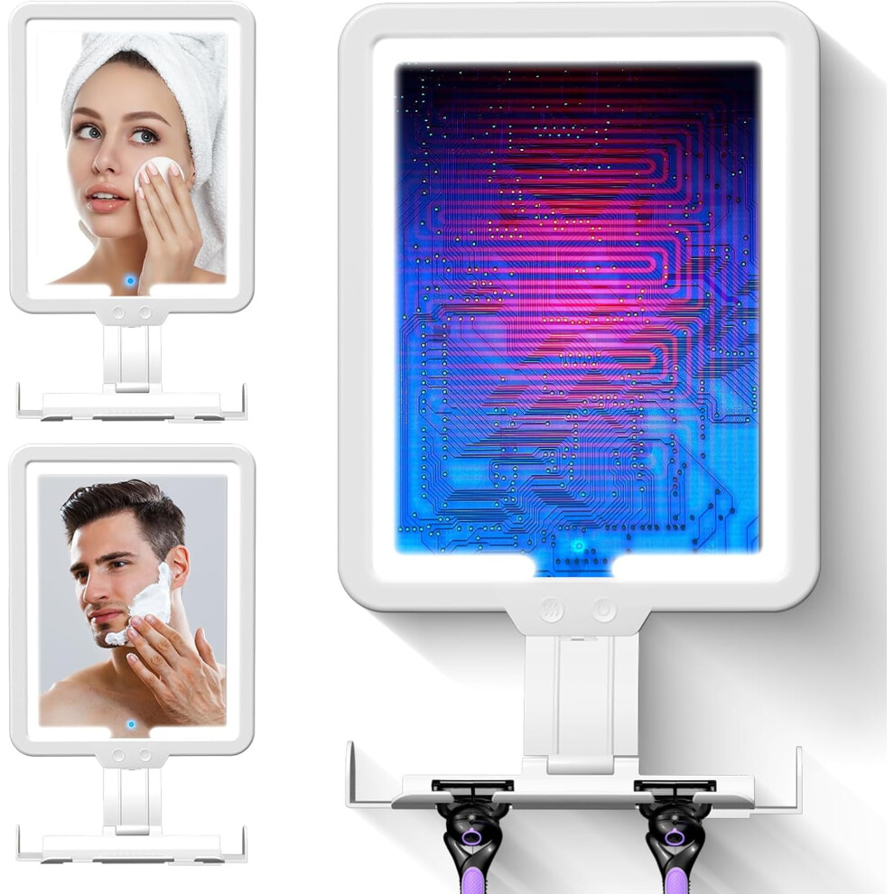 Heated Fogless Shower Mirror 9.5x8 in Wall-Mounted with
