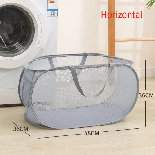 Cesto de ropa plegable de malla con asas, 36x36x60cm