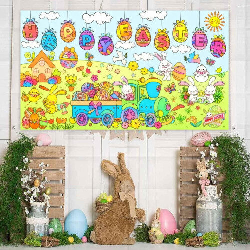 Easter Coloring Poster 51.2 x 29.5 inches 1