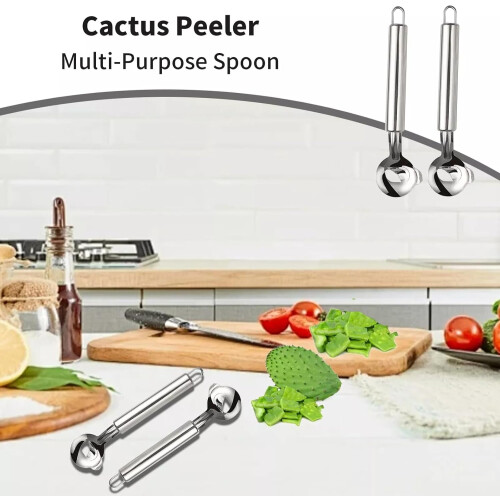 Stainless Steel Cactus Peeler Spoon 3 pcs 1