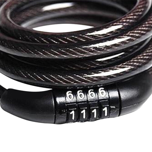 Cycle Lock 1Pack Coded Lock for Bicycle Security 8*47.2in Black 1