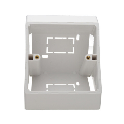 kenable Double Gang Desk Mount Angled Back Box for 85mm x 85mm Faceplates White 1