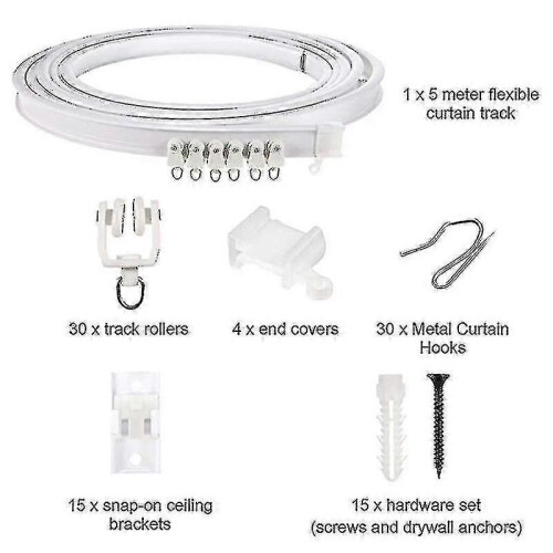 (2m) 1-5 Meters Bendable Ceiling Curved Curtain Track Flexible Ceiling Curtain 1