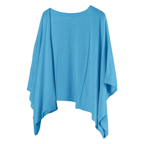 Women's Light Blue Cardigan - Lightweight Solid Top, M