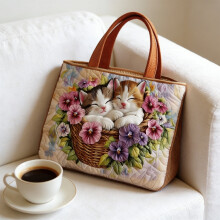 Bolso de hombro de lona estampada para mujer, gran capacidad 15,74x