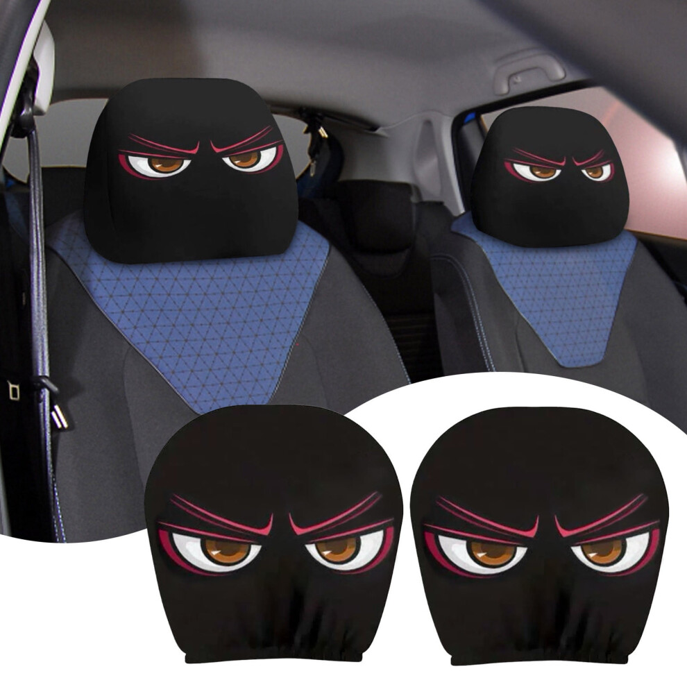 Cartoon Eyes Car Headrest Covers 2Pcs 968604300837