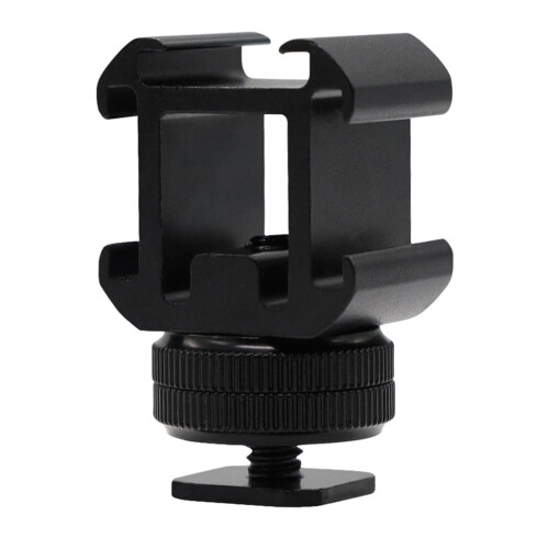 Adaptateur de support de caméra métallique à triple griffe flash