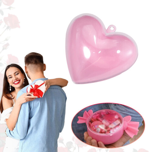 Heart-Shaped Candy Jar Plastic Storage Container 1 Pack