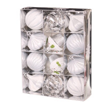 Silver Shatterproof Christmas Baubles 6cm 12 Pack