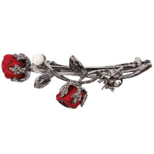 Pinces à cheveux roses rouges style vintage (1 paquet)