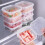 3-Pack Stackable PP Meat Storage Boxes 350ml 1