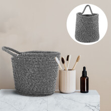 Grey Cotton Woven Desk Basket 1 Pack