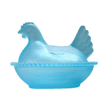 Chicken-Shaped Glass Storage Jar with Lid