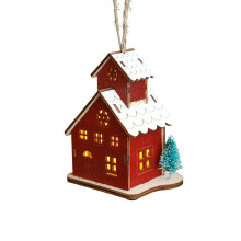 Wooden Glowing Christmas Hut Ornament – 10.2 cm