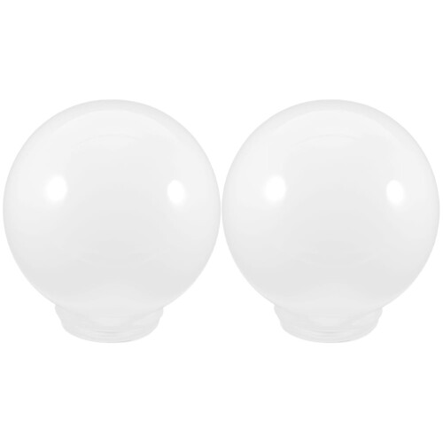 White Acrylic Lamp Globe Shade 20 cm – 2 Pack