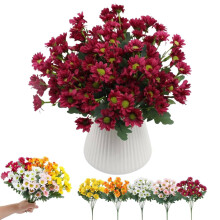 Realistic Artificial Sunset Mums, Outdoor Windproof Stems
