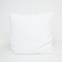 Funda de almohada de lino con ribete y cremallera - Mezcla de ramio natural