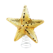 Disco Ball Star Tree Topper Mirror Decoration