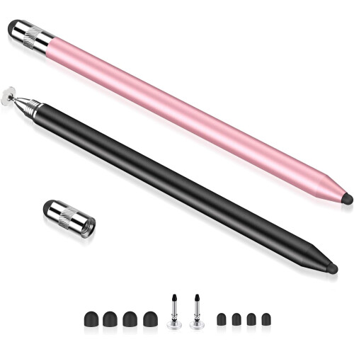 Penna stilo 2 in 1 per iPad, iPhone e Android (confezione da 2)