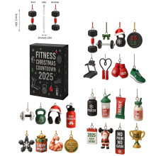 Calendrier de l'Avent Sportif 2025 - Décorations en acrylique - 24 pièces