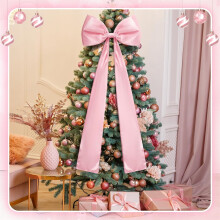 Light Pink Velvet Giant Christmas Bow 4 ft