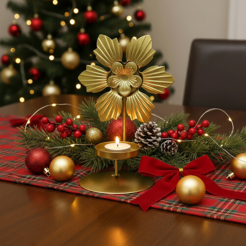 Gold Iron Candle Stand Set – 5 Designs, 15x9cm