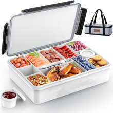 Contenitore termico portatile per snack con vassoio a 12 scomparti